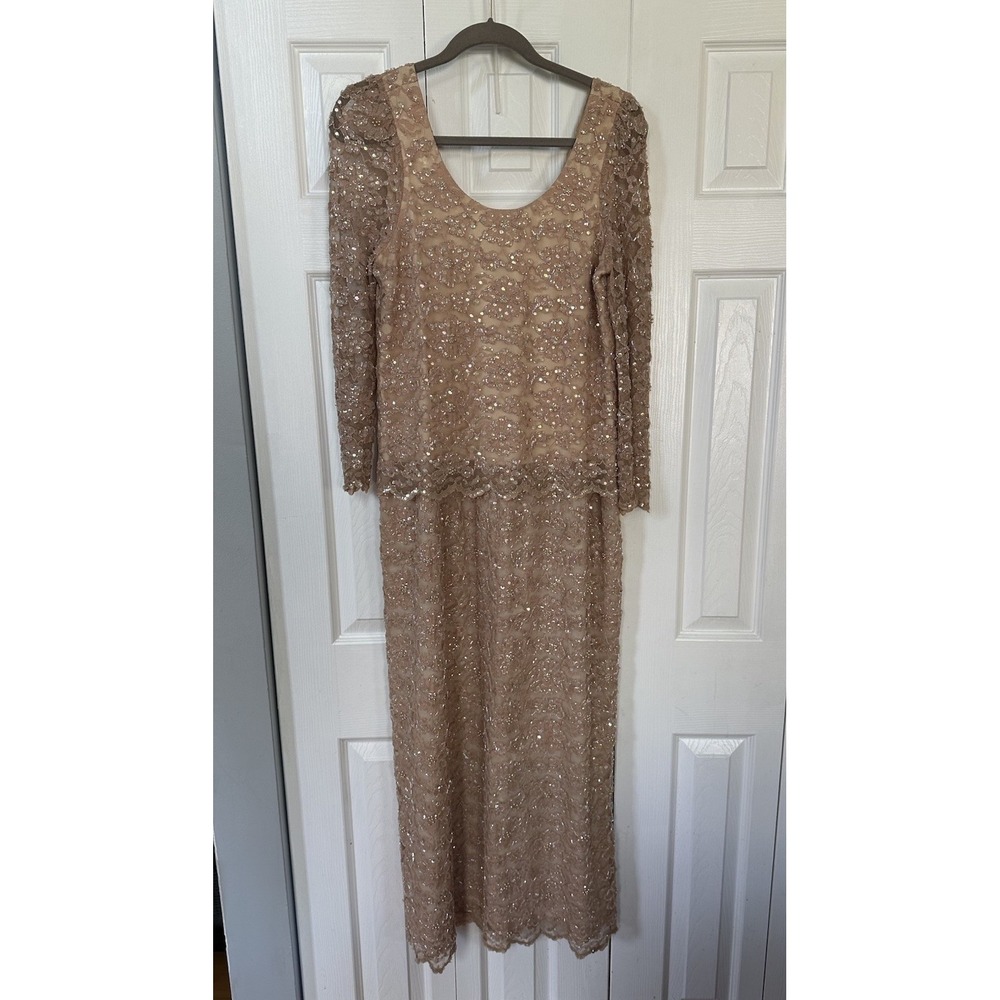 Vintage Jack Bryan Pink/Mauve Beaded Tassels MOB, Formal Dress Sz 6